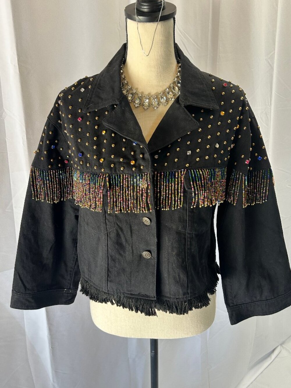 Cristina V Rhinestone black Jacket Size S